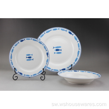 Tableware isiyo ya kawaida ya porcelain.